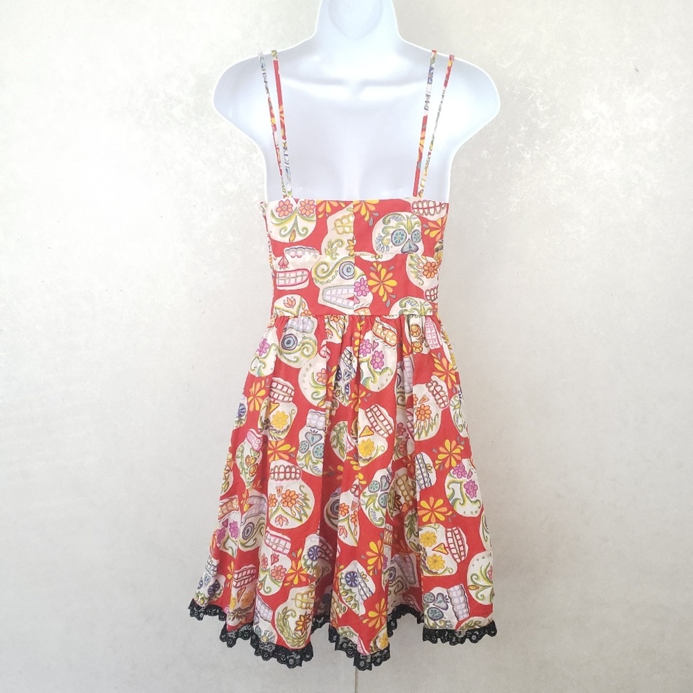 Golightly Pin Up Retro Sugar Skull Halloween Dress - Picture 3 of 4